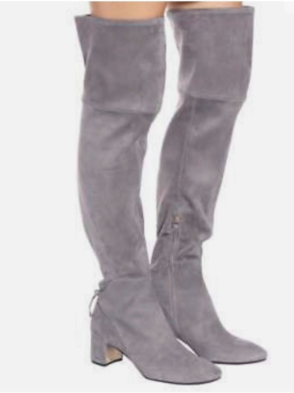 Tory Burch Laila Gray Suede Over-the-Knee Boots